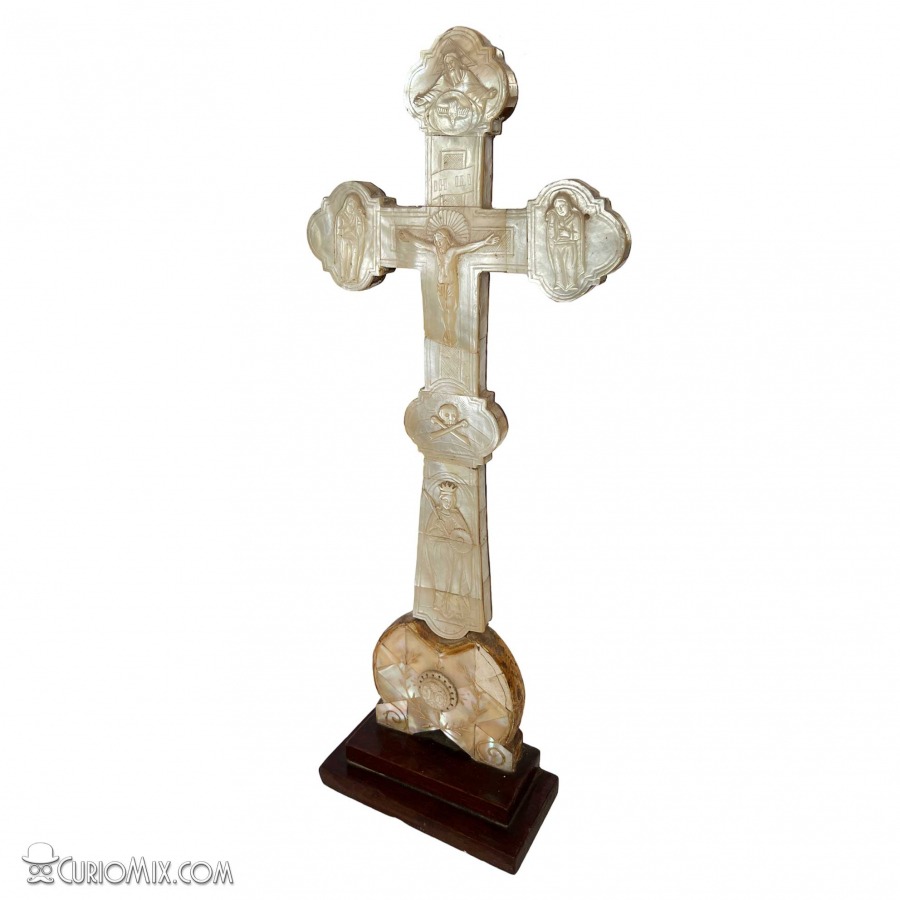 Engraved Mother of Pearl Cross