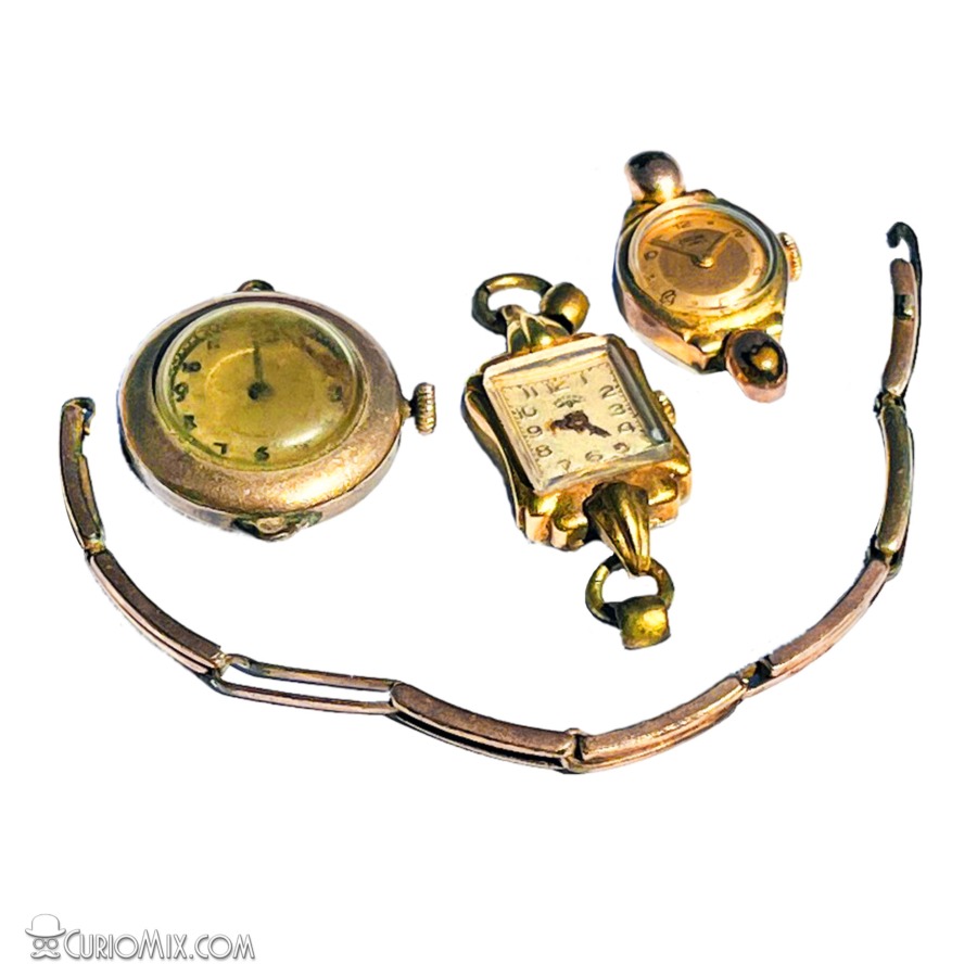 Mixed lot - Gold Watches & Bracelet
