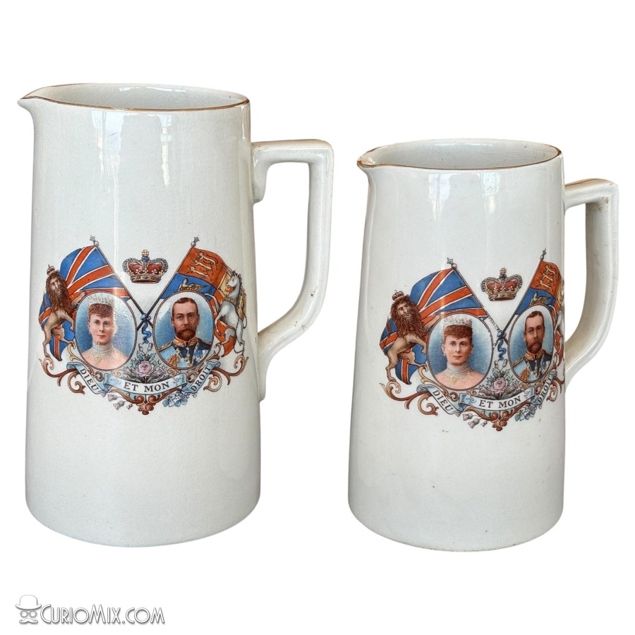 King George V & Queen Mary Commemorative Jugs - 1911